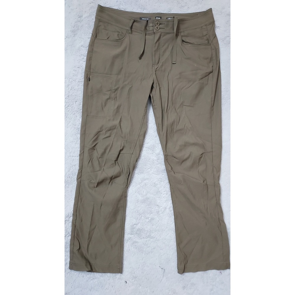Prana Pants Womens 14 Regular Halle Straight Fit Hiking Cargo Green Drawstring